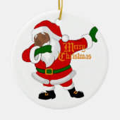 schwarzer Santa-Klaus Keramik Ornament (Vorne)