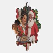 Schwarzer Santa & Mrs. Claus Ornamente Karte (Rechts)
