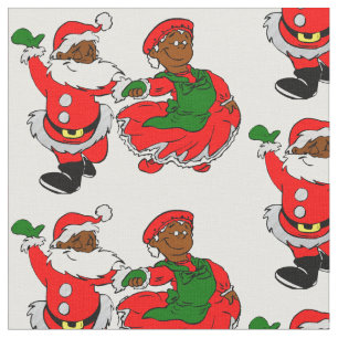 schwarzer Santa Mrs Claus Stoff