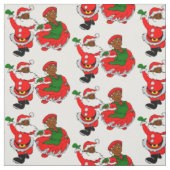 schwarzer Santa Mrs Claus Stoff (Muster)