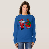 schwarzer Santa Mrs. Claus Sweatshirt (Vorne ganz)