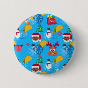 schwarzer Santa-Taco-Weihnachten Button