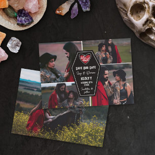 Schwarzer Sarg bis zum Tod Herz Goth Foto Save The Date