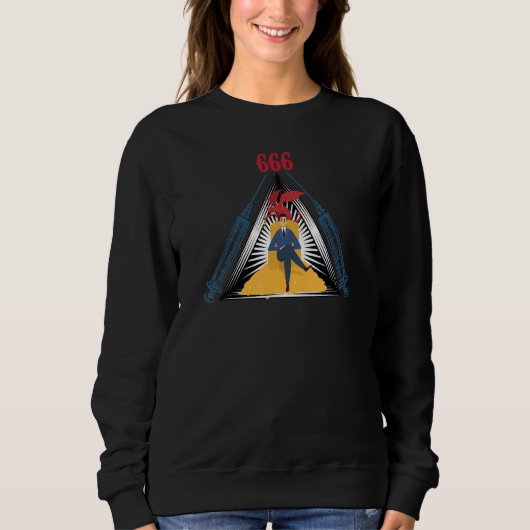 Schwarzer Satanischer Okkult Hexenbold 666 2 Sweatshirt (Vorderseite)