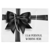 Schwarzer Satin-Bogen Große Geschenktüte (Rückseite)