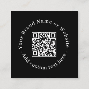 Schwarzer Scan Me QR   Moderner professioneller Ko Quadratische Visitenkarte