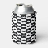 Schwarzer Schachbrett Mini Cooper Dosenkühler (Kanne Vorderseite)