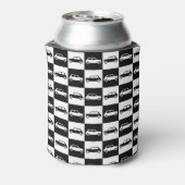Schwarzer Schachbrett Mini Cooper Dosenkühler (Kanne Rückseite)