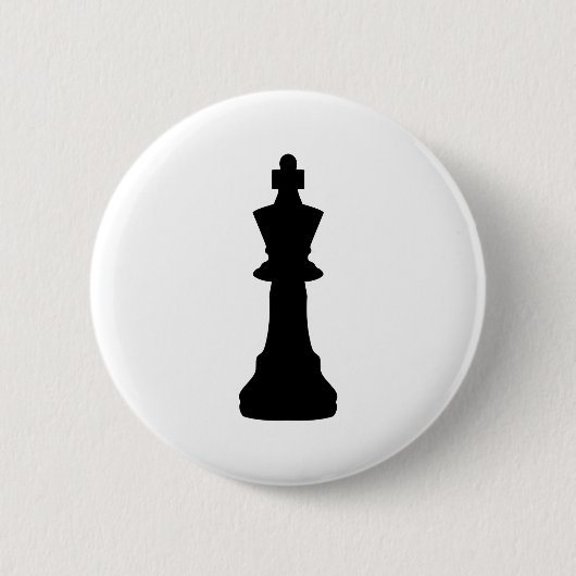 Schwarzer Schachkönig Button (Vorderseite)