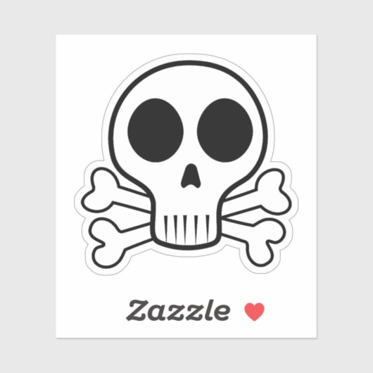 schwarzer Schädel Aufkleber (Blatt)