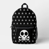 schwarzer Schädel Bedruckter Rucksack (Vorderseite)