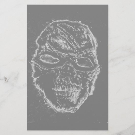 Schwarzer Schädel Briefpapier (Vorderseite)