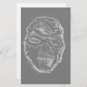 Schwarzer Schädel Briefpapier (Vorne/Hinten)