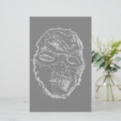 Schwarzer Schädel Briefpapier (Stehend Vorderseite)
