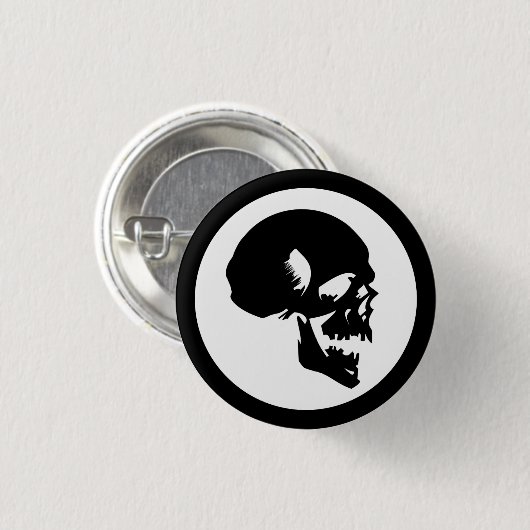 Schwarzer Schädel Button (Vorne & Hinten)