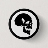 Schwarzer Schädel Button (Vorderseite)