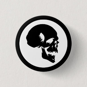 Schwarzer Schädel Button