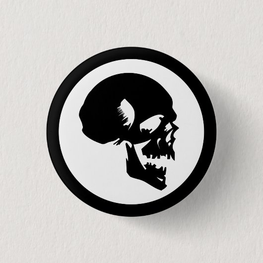 Schwarzer Schädel Button (Vorderseite)