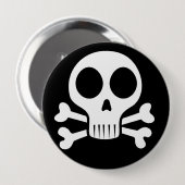 schwarzer Schädel Button (Vorne & Hinten)