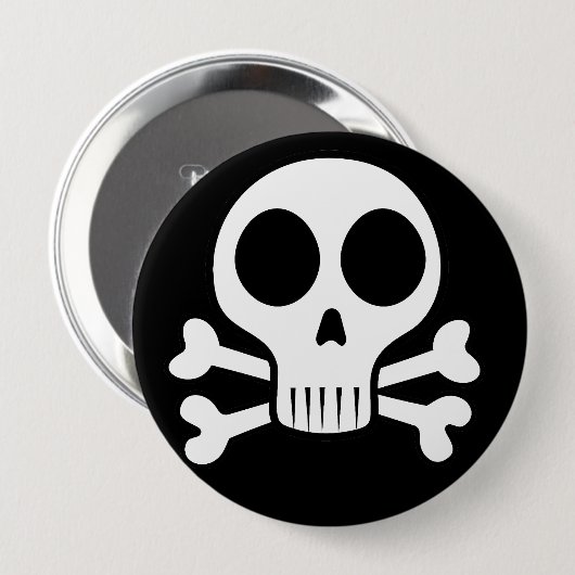 schwarzer Schädel Button (Vorne & Hinten)