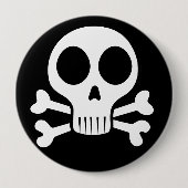 schwarzer Schädel Button (Vorderseite)