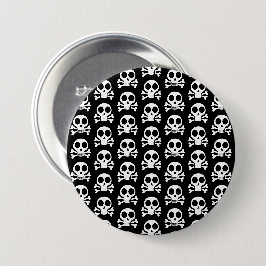 schwarzer Schädel Button (Vorne & Hinten)