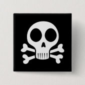 schwarzer Schädel Button (Vorderseite)