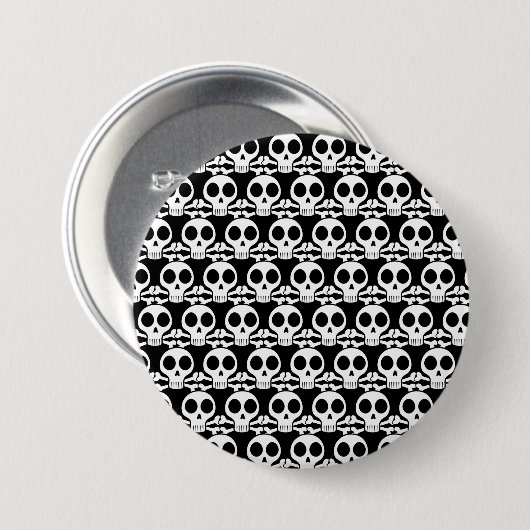 schwarzer Schädel Button (Vorne & Hinten)