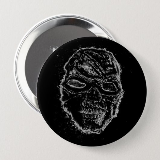 Schwarzer Schädel Button (Vorne & Hinten)