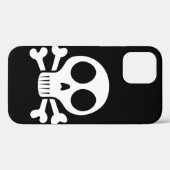 schwarzer Schädel Case-Mate iPhone Hülle (Rückseite (Horizontal))