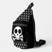schwarzer Schädel Crossbody Bag (Rechte Ecke)