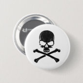 Schwarzer Schädel/Crossbone Button (Vorne & Hinten)