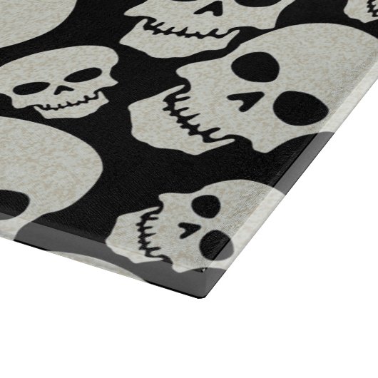Schwarzer Schädel-Entwurf Schneidebrett (Ecke)