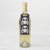 schwarzer Schädel Flaschenanhänger (Auf Flasche)