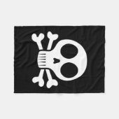 schwarzer Schädel Fleecedecke (Vorderseite (Horizontal))