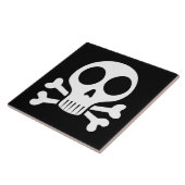 schwarzer Schädel Fliese (Seite)
