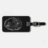 Schwarzer Schädel Gepäckanhänger (Vorderseite horizontal)