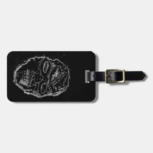 Schwarzer Schädel Gepäckanhänger (Vorderseite horizontal)