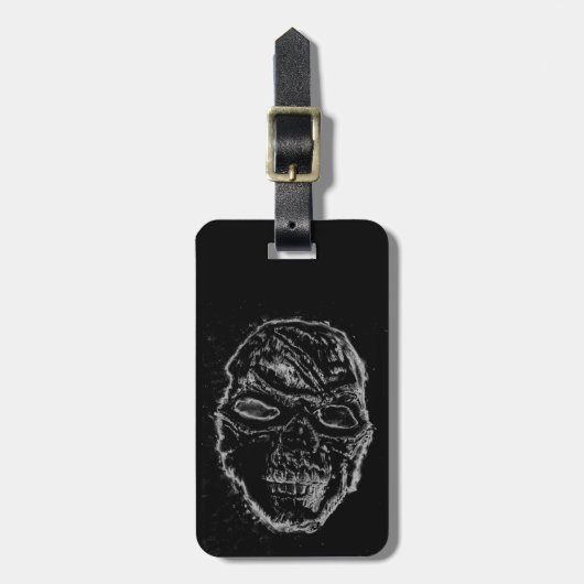 Schwarzer Schädel Gepäckanhänger (Vorderseite vertikal)
