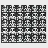 schwarzer Schädel Geschenkpapier (Flach)