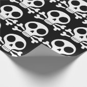 schwarzer Schädel Geschenkpapier (Ecke)