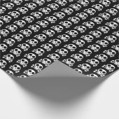 schwarzer Schädel Geschenkpapier (Ecke)