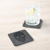 Schwarzer Schädel Getränkeuntersetzer (Rechte Seite)