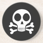 schwarzer Schädel Getränkeuntersetzer (Vorne)