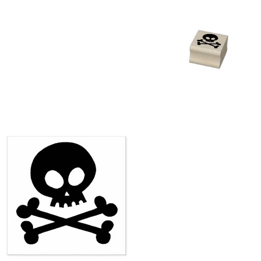 Schwarzer Schädel Gummistempel (Stempel)