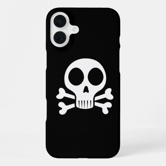 schwarzer Schädel iPhone Hülle (Rückseite)