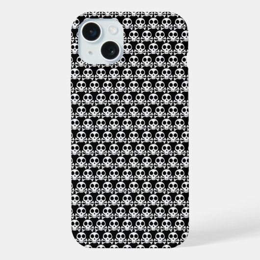 schwarzer Schädel iPhone Hülle (Rückseite)