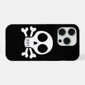 schwarzer Schädel iPhone Hülle (Rückseite (Horizontal))