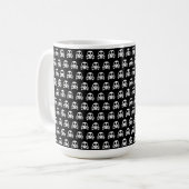 schwarzer Schädel Kaffeetasse (Vorderseite Links)