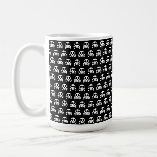 schwarzer Schädel Kaffeetasse (Links)